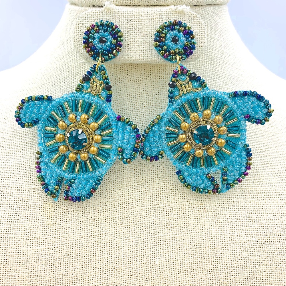 Turtle Seed Bead Earrings